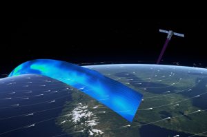 Mit Laser-Blitzen tastet der Satellit Windströmungen ab. (#13)