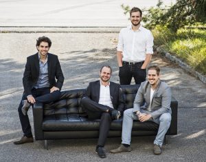 Die Gründer von Lilium Aviation: (von links nach rechts): Daniel Wiegand, CEO; Sebastian Born, Head of Mechanics; Matthias Meiner, Head of Flight Control; Patrick Nathen, Head of Aerodynamics. 